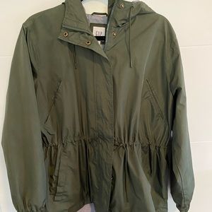 Gap army green raincoat